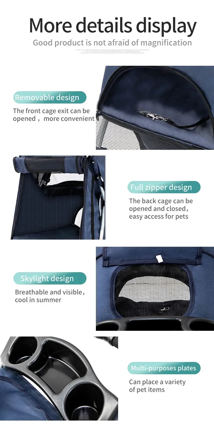 Elegant Urban Pet Stroller – Lightweight & Modern for Daily Walks