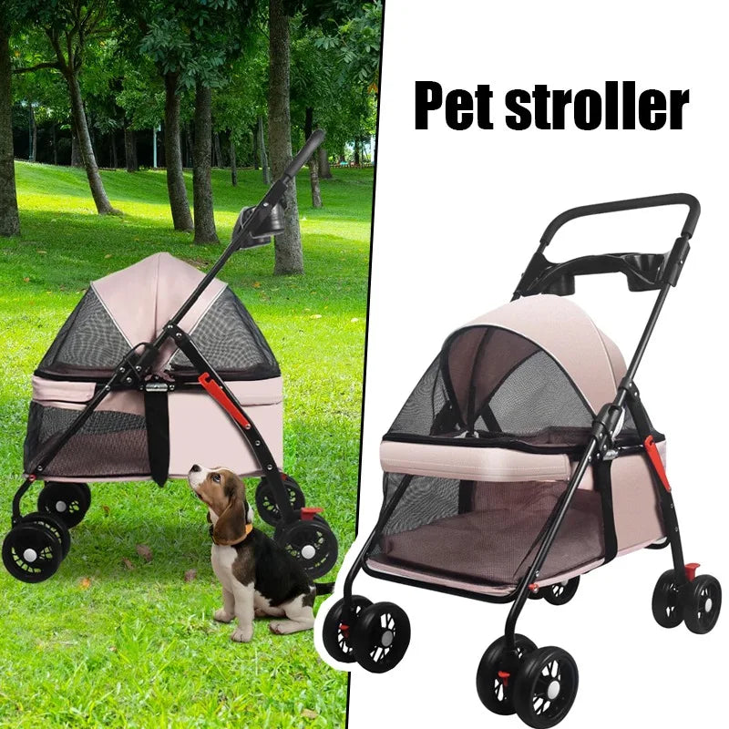 Classic Pet Stroller – Foldable, Lightweight & Affordable