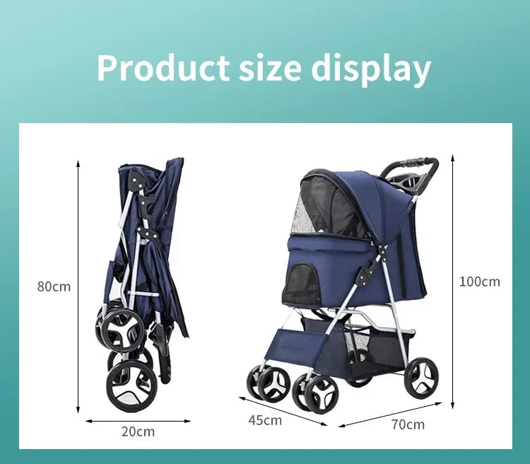 Elegant Urban Pet Stroller – Lightweight & Modern for Daily Walks
