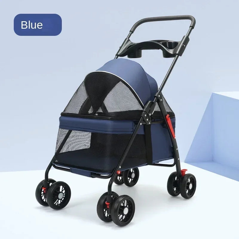Compact Foldable Puppy Stroller – Lightweight Comfort & Safety for Small Pets