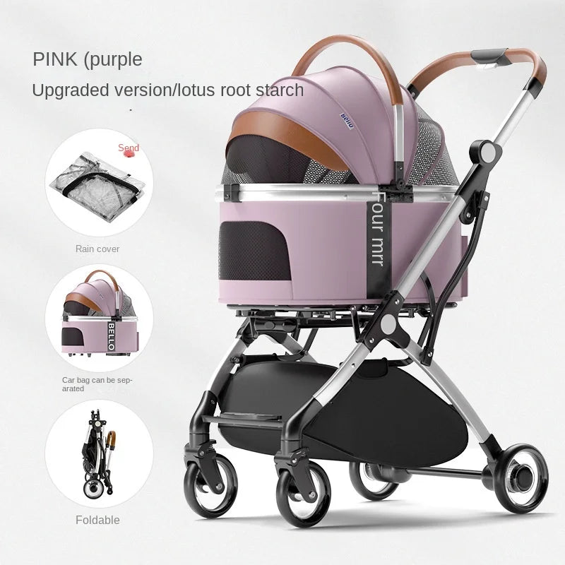 BELLO™ 3-in-1 Luxury Pet Stroller – Foldable, Detachable & Travel-Ready