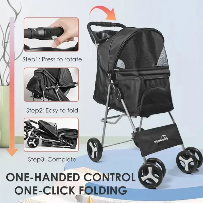 Elegant Urban Pet Stroller – Lightweight & Modern for Daily Walks