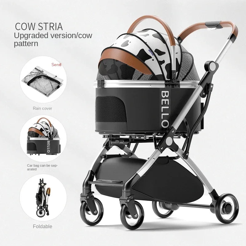 BELLO™ 3-in-1 Luxury Pet Stroller – Foldable, Detachable & Travel-Ready