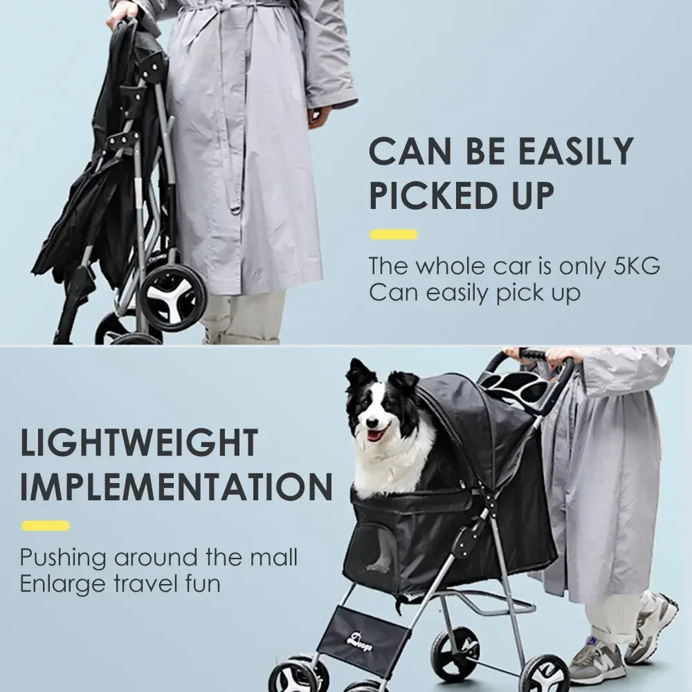Elegant Urban Pet Stroller – Lightweight & Modern for Daily Walks