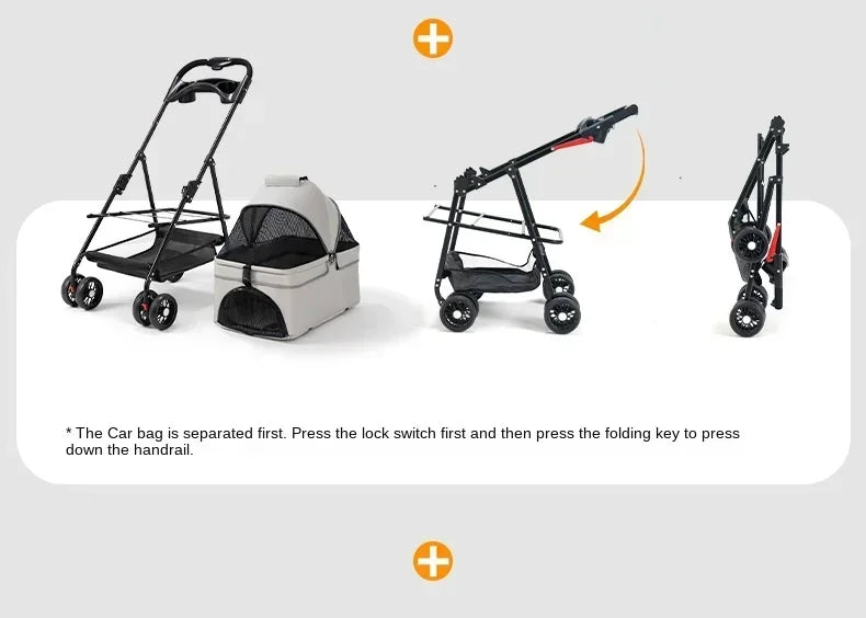 Compact Foldable Puppy Stroller – Lightweight Comfort & Safety for Small Pets