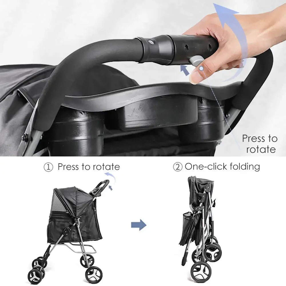Elegant Urban Pet Stroller – Lightweight & Modern for Daily Walks