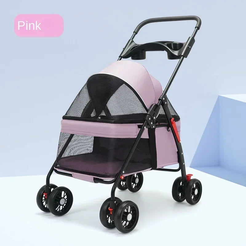 Compact Foldable Puppy Stroller – Lightweight Comfort & Safety for Small Pets