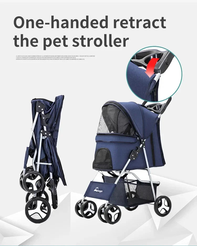 Elegant Urban Pet Stroller – Lightweight & Modern for Daily Walks