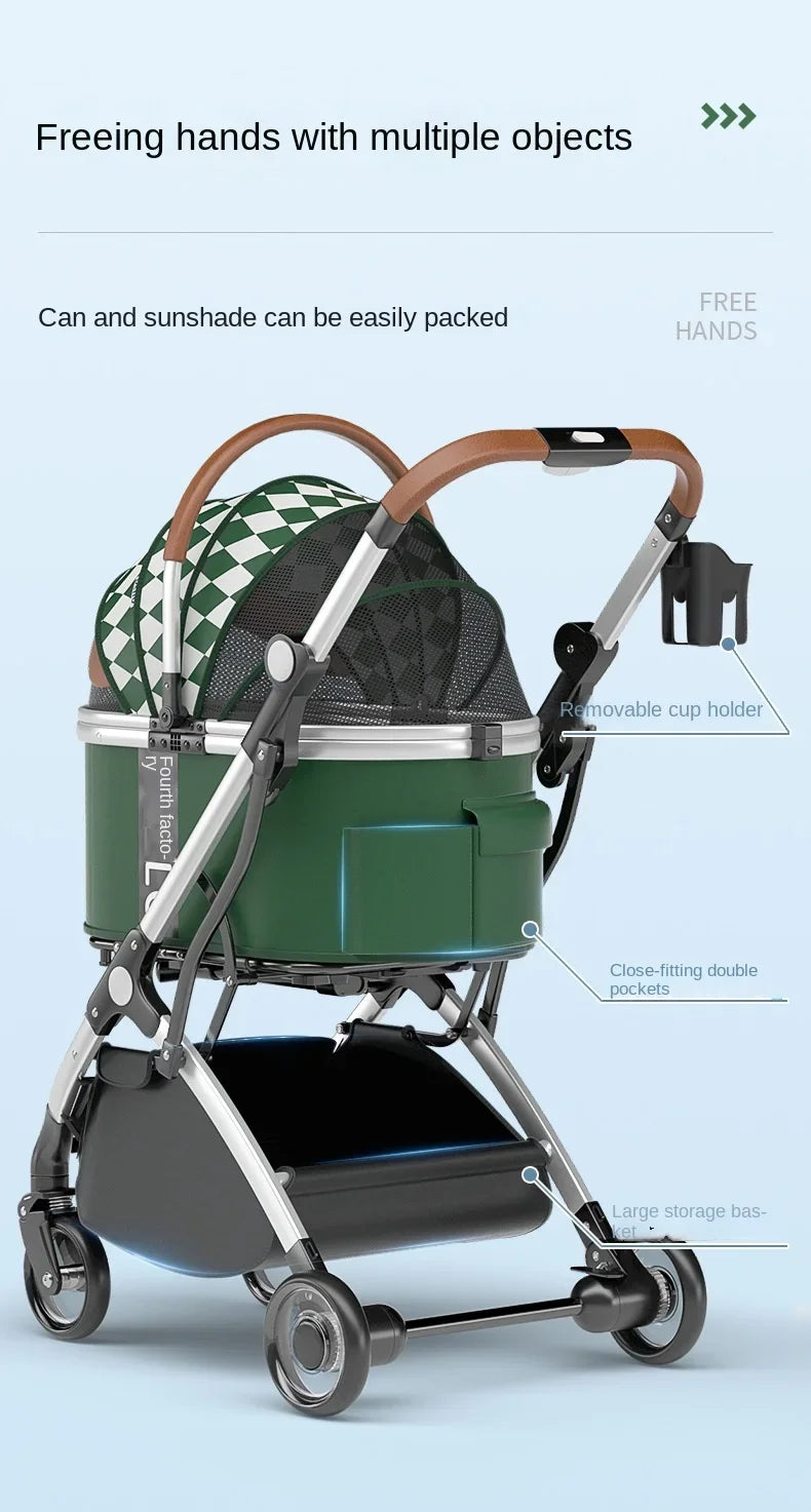 BELLO™ 3-in-1 Luxury Pet Stroller – Foldable, Detachable & Travel-Ready