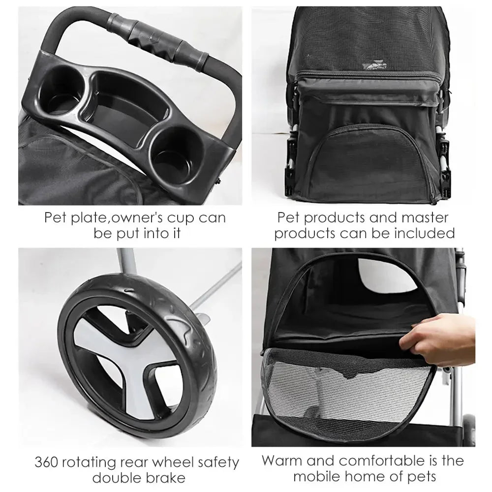 Elegant Urban Pet Stroller – Lightweight & Modern for Daily Walks