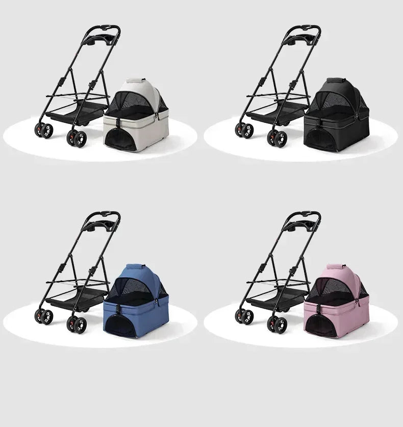 Compact Foldable Puppy Stroller – Lightweight Comfort & Safety for Small Pets