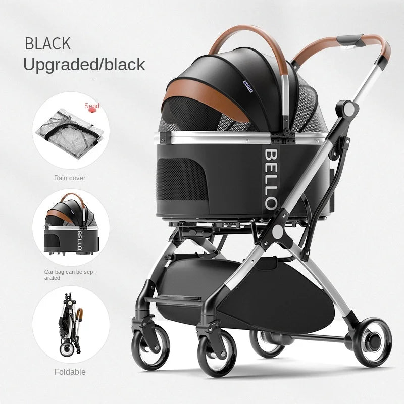 BELLO™ 3-in-1 Luxury Pet Stroller – Foldable, Detachable & Travel-Ready