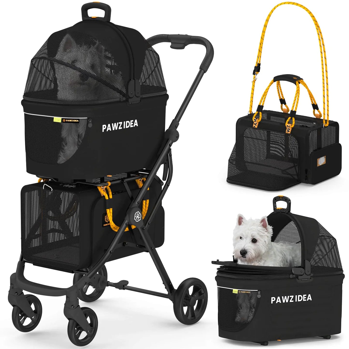 Luxe Duo™ Double Pet Stroller – Comfort & Mobility for 2 Pets