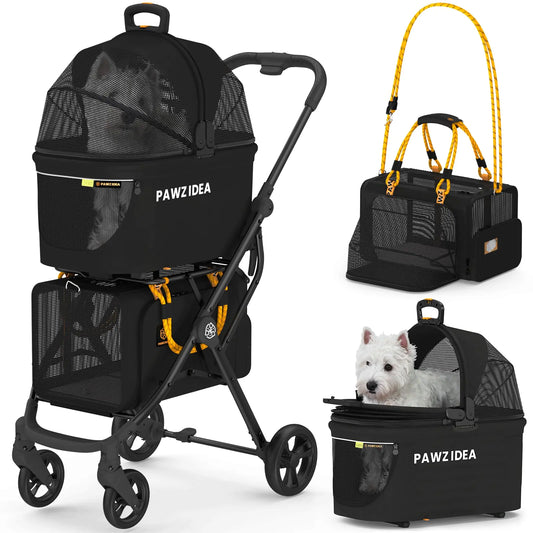 Luxe Duo™ Double Pet Stroller – Comfort & Mobility for 2 Pets