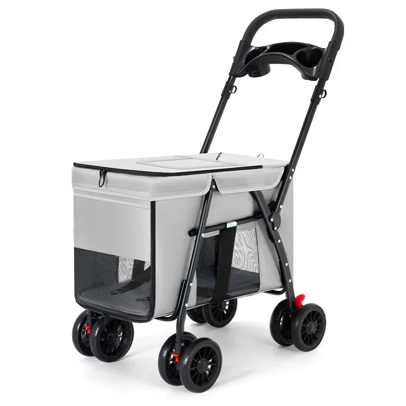 LuxeFold™ Lightweight Foldable Pet Stroller – Elegant & Compact up to 30kg
