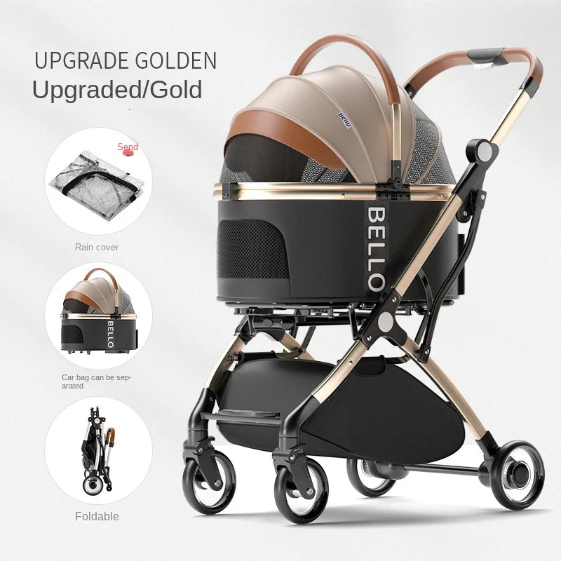 BELLO™ 3-in-1 Luxury Pet Stroller – Foldable, Detachable & Travel-Ready