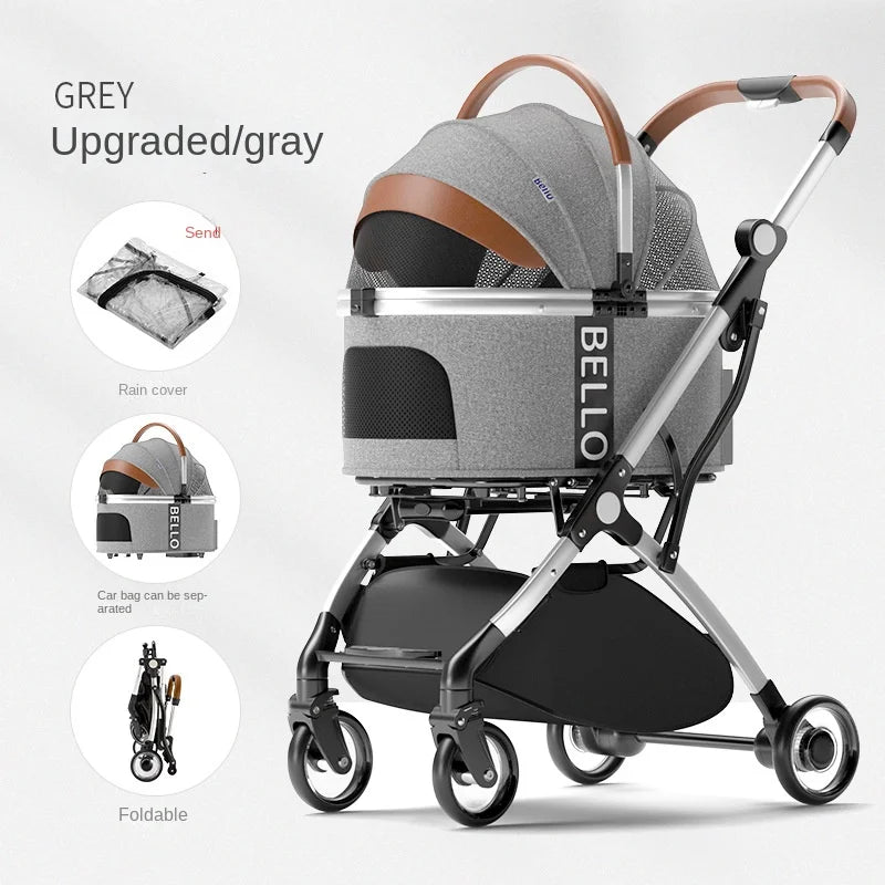 BELLO™ 3-in-1 Luxury Pet Stroller – Foldable, Detachable & Travel-Ready